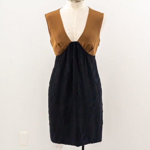 Tibi 8 Silk Colorblock Mini Dress Sheath Black LBD - Picture 11 of 11